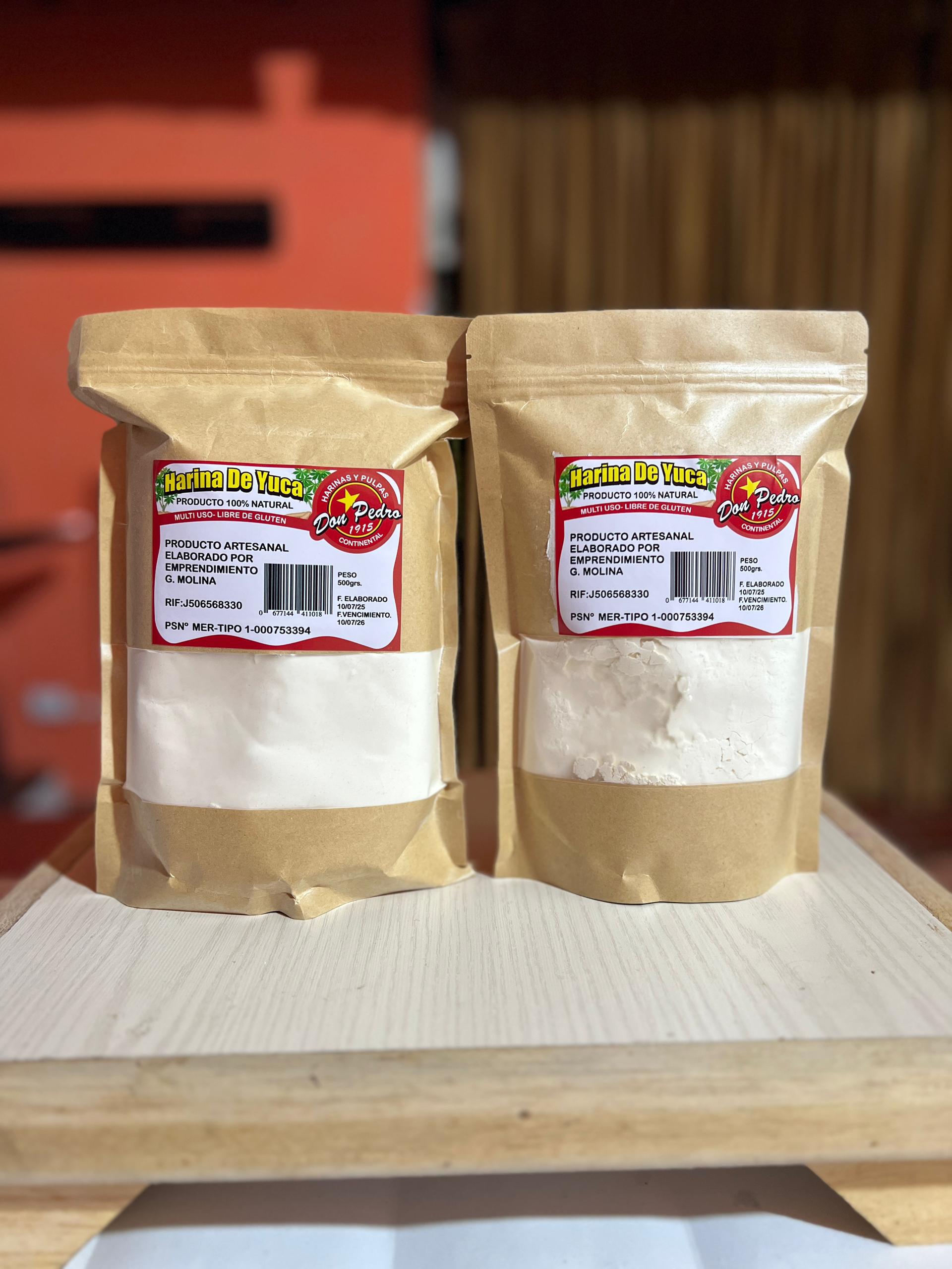 Bolsa de Harina de Yuca Don Pedro de 500 gramos, artesanal y libre de gluten